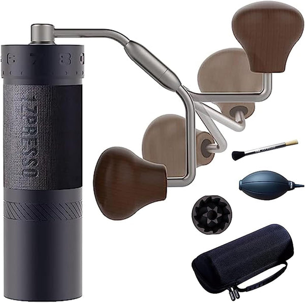 1Zpresso J MAX S Manual Coffee Bean Grinder with Adjustable Settings Patented Conical Burr Grinder for Coffee Beans Stainless Steel Burr Coffee Grinder