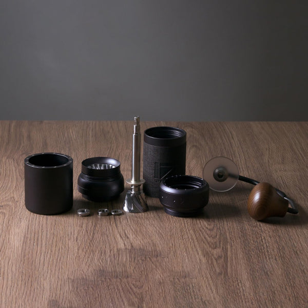 1Zpresso K-Ultra Manual Coffee Grinder Silver with Assembly Constituency Grind Stainless Steel Conical Burr, Foldable Handle, External Adjustable Setting Bundled