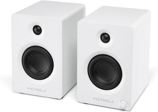 Victrola Tempo Bluetooth bookshelf speakers stereo pair black finish