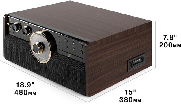 Victrola The Empire 6-in-1 turntable multimedia center espresso finish