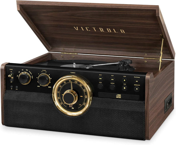 Victrola The Empire 6-in-1 turntable multimedia center espresso finish