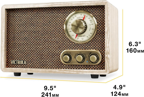 Victrola Willow retro wood Bluetooth radio front view