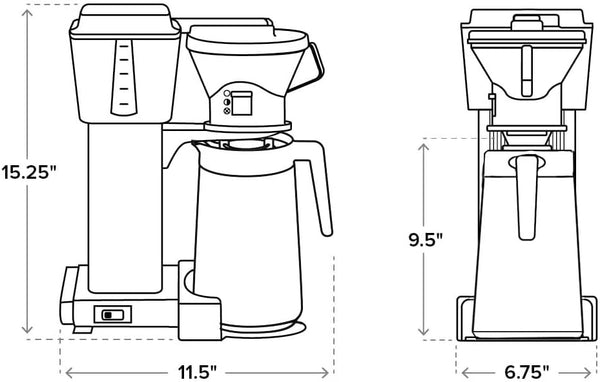 Moccamaster 79112 KBT 10-cup thermal coffee brewer polished silver