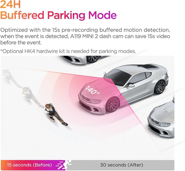 VIOFO A119 Mini 2 dash cam front view in car