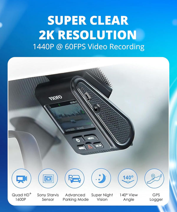 VIOFO A119 V3 2K front dash cam installed in car