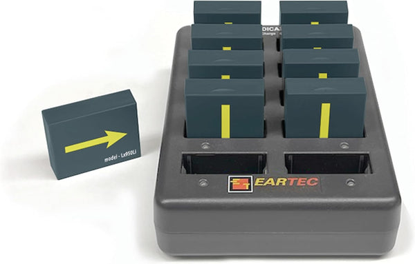 Ultralite ETP4S full duplex wireless intercom system with four single headsets and noise-reducing microphones