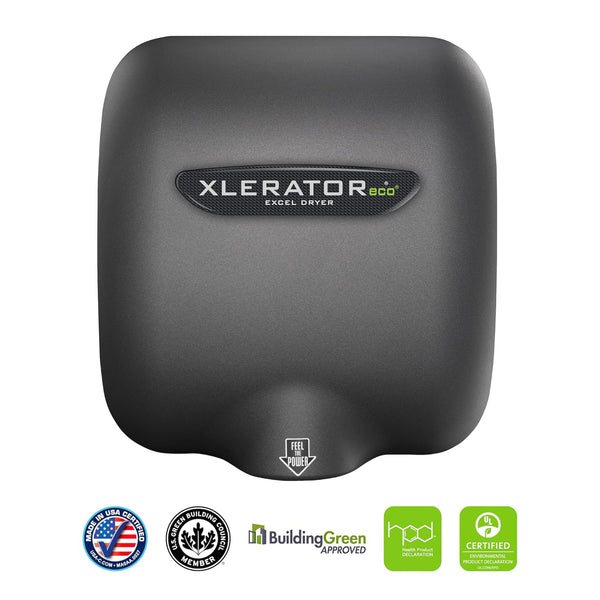 High-Speed XLERATOR Excel Dryer XL-GR-ECO Hand Dryer - Textured Graphite, Energy Efficient, Automatic Sensor