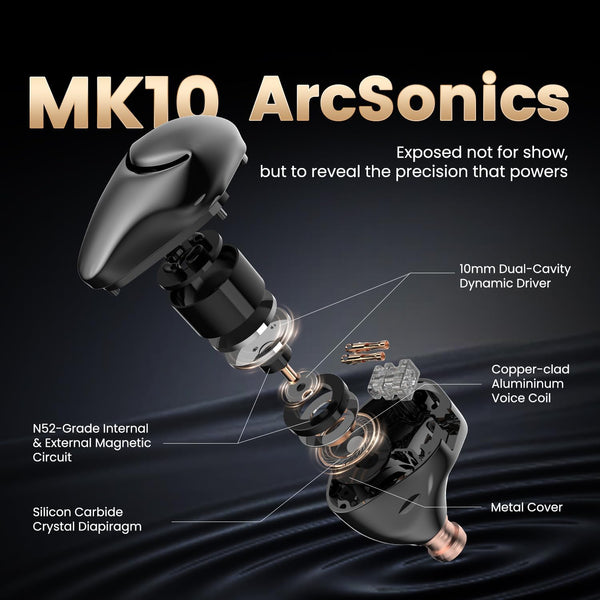 HIDIZS MK10 ArcSonics in-ear monitors black housing