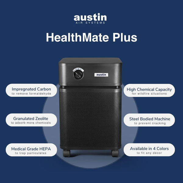 Austin Air HealthMate Plus air purifier sandstone front view