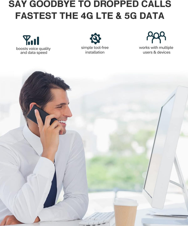 HiBoost Cell Phone Signal Boosters for Home, 5G 4G LTE Up to 5,500sq ft, Support All US Carriers-Verizon,AT&T,T-Mobile &More, Cell Signal Booster for Home, FCC Approved