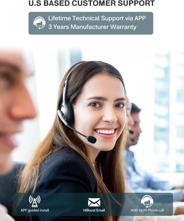 HiBoost Cell Phone Signal Boosters for Home, 5G 4G LTE Up to 5,500sq ft, Support All US Carriers-Verizon,AT&T,T-Mobile &More, Cell Signal Booster for Home, FCC Approved