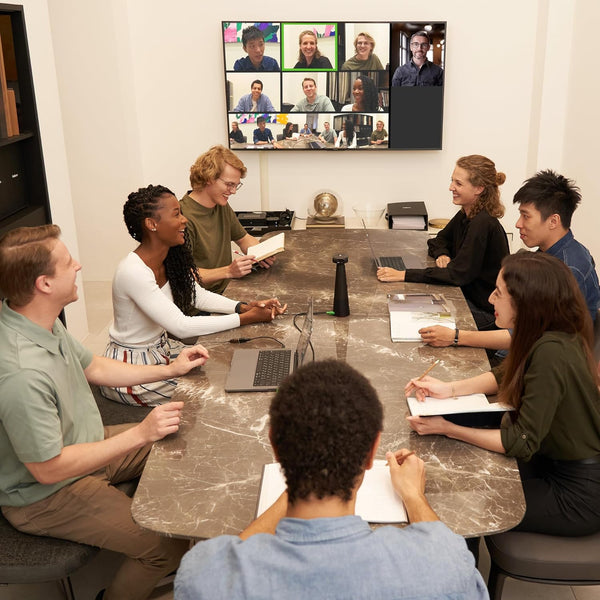 IPEVO Totem 360, Panoramic 360-Degree Conference Camera, USB-C Plug'n'Play, Multiple AI Mode, w/Speaker, Microphone & Noise Reduction, Human-Eye Experience by Four Lens Stitched Display, Zoom & Teams