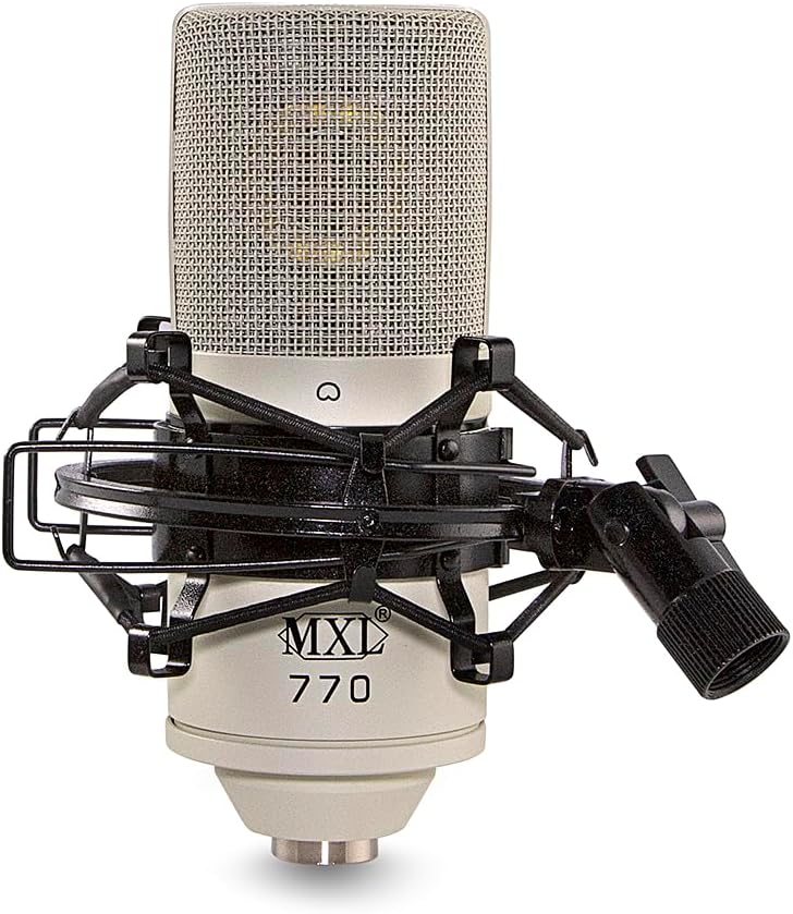 MXL 770 Vintage White Condenser Microphone with Shockmount and Case
