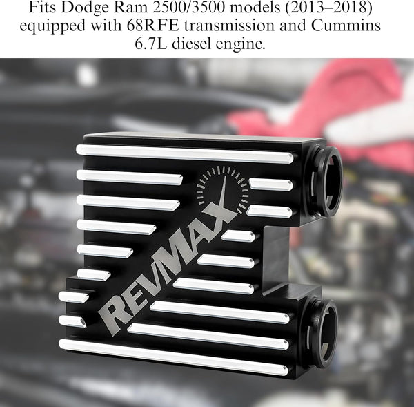 RevMax 68RFE billet cooler bypass upgrade installed on 6.7L Cummins