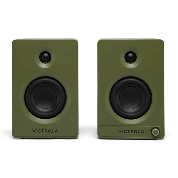 Victrola Tempo Bluetooth bookshelf speakers stereo pair black finish