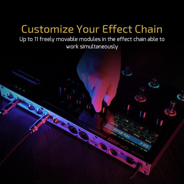 Valeton GP-200 multi-effects processor with built-in expression pedal, 4.3-inch color screen