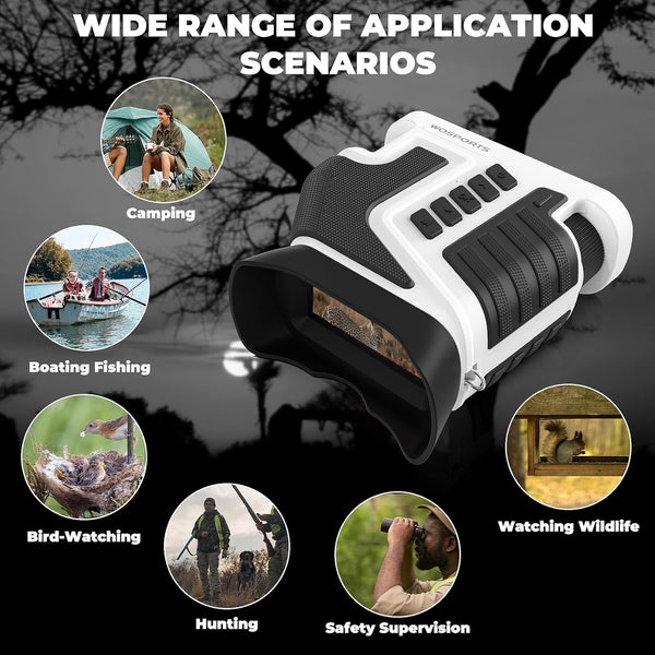 Digital night vision binoculars with LCD screen and infrared mode