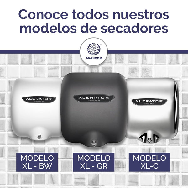 High-Speed XLERATOReco XL-SB-ECO 1.1N Hand Dryer - Brushed Stainless, Automatic Sensor, Noise Reduction