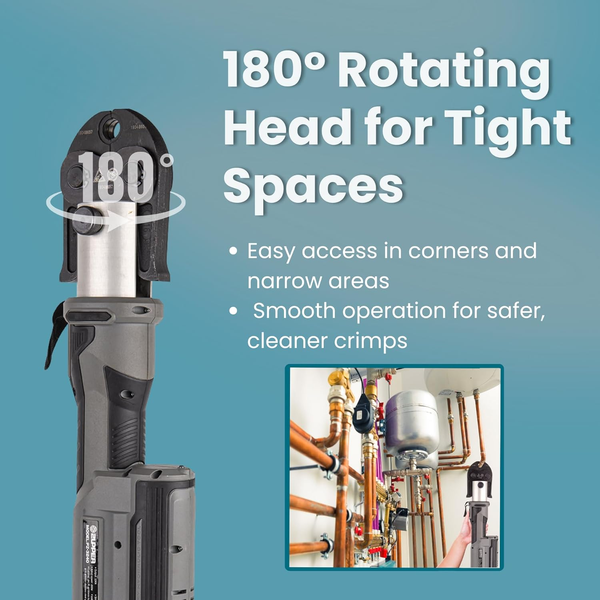 zupper-180° rotating head for tight spaces - Easy access in corners and narrow areas with smooth operation