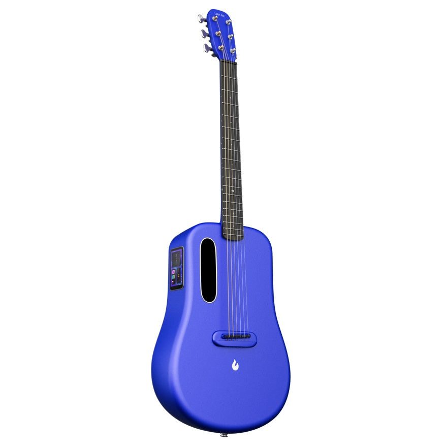 LAVA ME 3 36" Carbon Fiber Smart Acoustic Electric Guitar with Built-in Effects and HILAVA OS for Adults, Teens and Beginners - Blue (Right Hand)