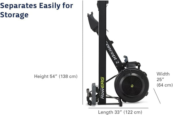 Concept2 RowErg separates easily for compact storage without tools