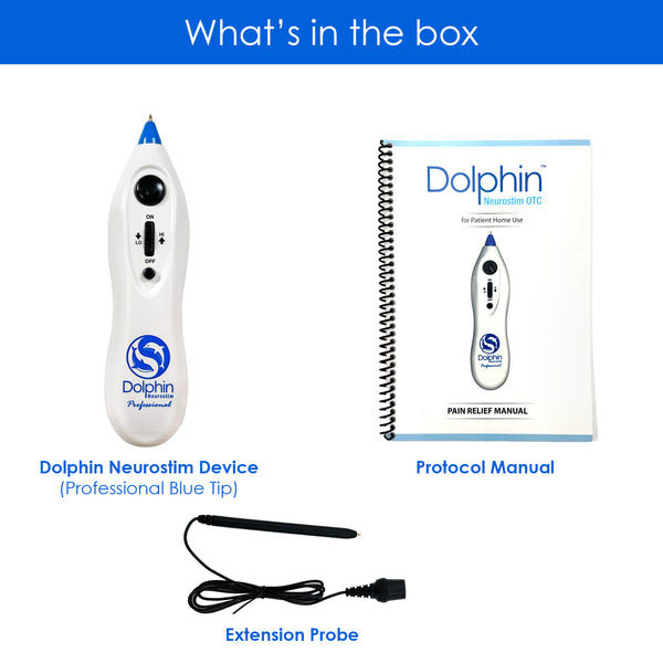 Dolphin Neurostim kit contents including device manual and extension probe