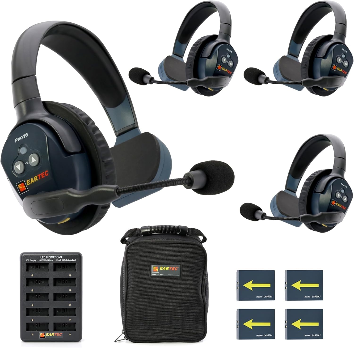 UltraLITE PRO16 ETP4S Wireless Intercom System with 4 Single-Ear Headsets