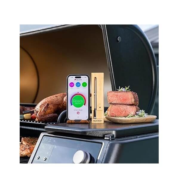 MEATER+ 165ft Long Range Smart Wireless Meat Thermometer for The Oven | Grill | Kitchen | BBQ Rotisserie with Bluetooth and WiFi Digital Connectivity with Bundled with Probe Holder