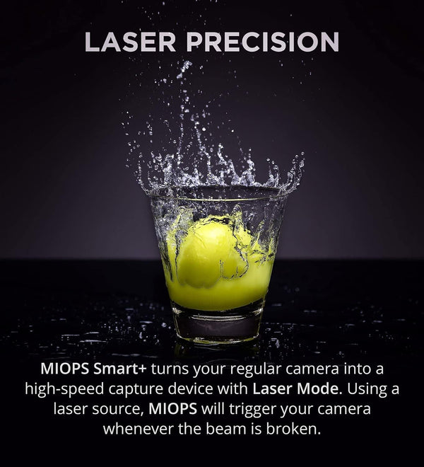 MIOPS Smart Plus laser trigger capturing high speed splash photography using beam detection