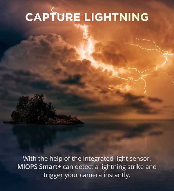 MIOPS Smart Plus detecting lightning and triggering camera for storm photography