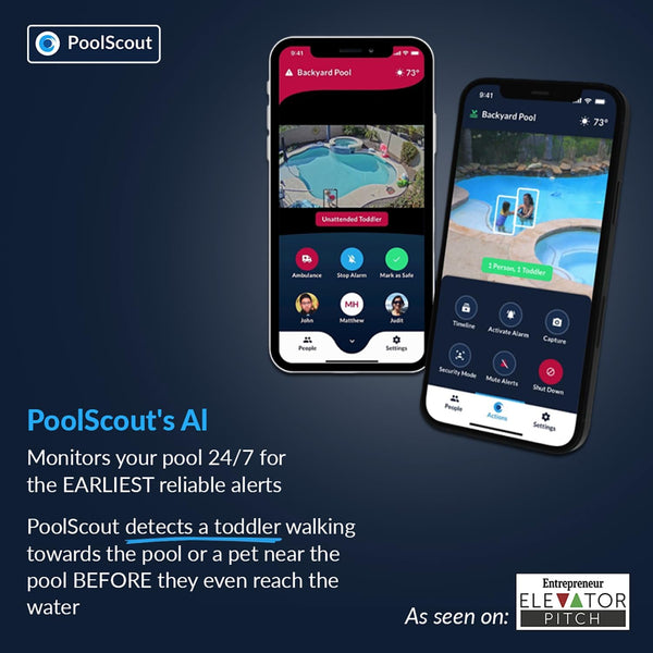 PoolScout wireless pool safety camera with solar panel