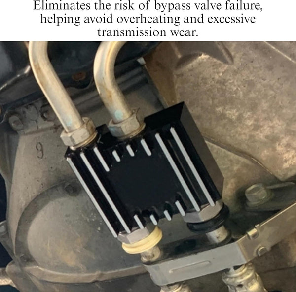 RevMax transmission cooler bypass valve installed to reduce overheating and transmission wear risk