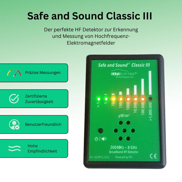 Safe and Sound Classic III RF Detector – handheld portable device