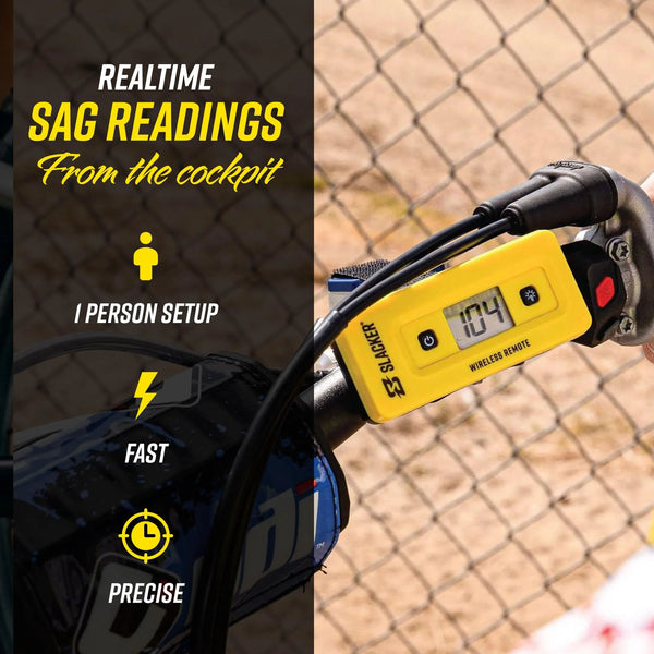 Slacker sag tool providing realtime sag readings with one person setup fast and precise