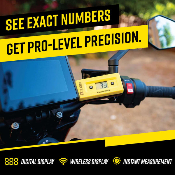Slacker wireless suspension tool with digital display for precise sag measurement