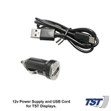 TST TPMS car charger and USB cable power accessories for monitor