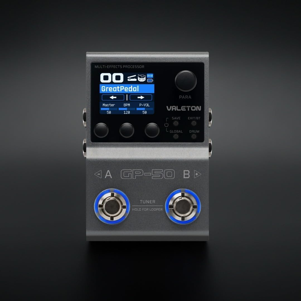 Valeton GP-50 portable multi effects pedal with rechargeable battery 4 hours playtime and lightweight design