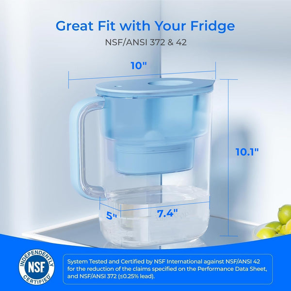 Waterdrop 200-gallon long-life water filter pitcher for clean drinking water