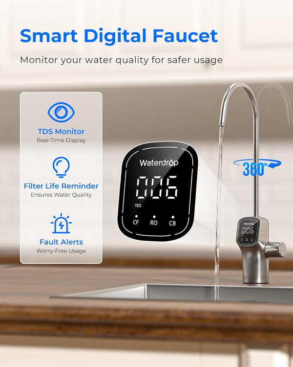 Waterdrop G3P800 800 GPD tankless reverse osmosis water filtration system