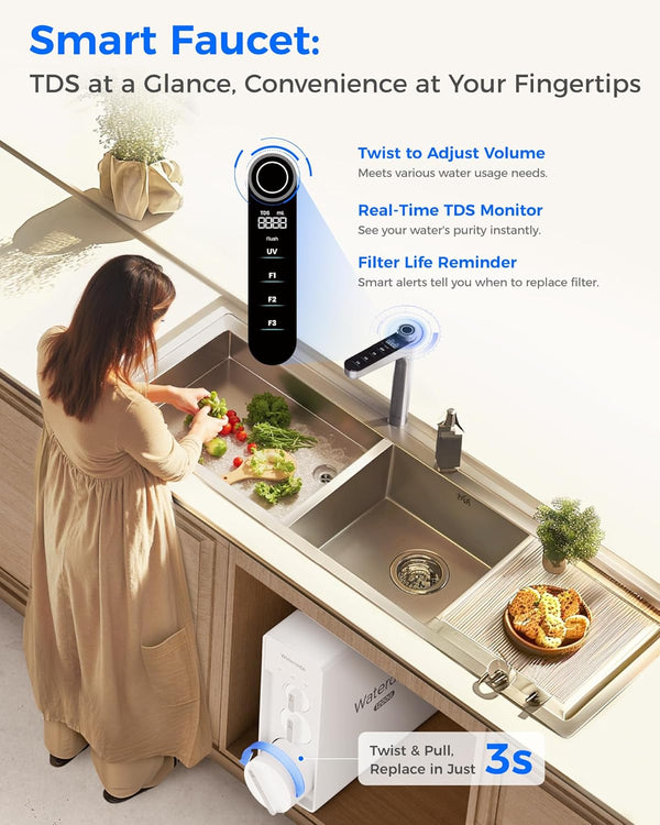 Waterdrop X12 Alkaline Filter clean drinking water system