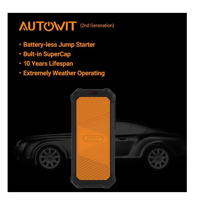 AutowitJumpStarter350F SuperCap 2 12Volt BatteryLess Jump Starter