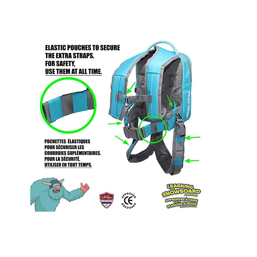 MDXONE Kids Snowboard Ski Harness Trainer with Retractable Leash and Absorb bungees Pete Organics