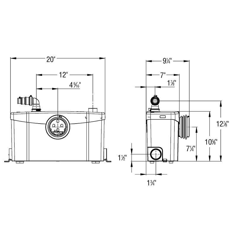 SANIFLO Saniplus Macerator Pump 1/2 HP Residential Pete Organics