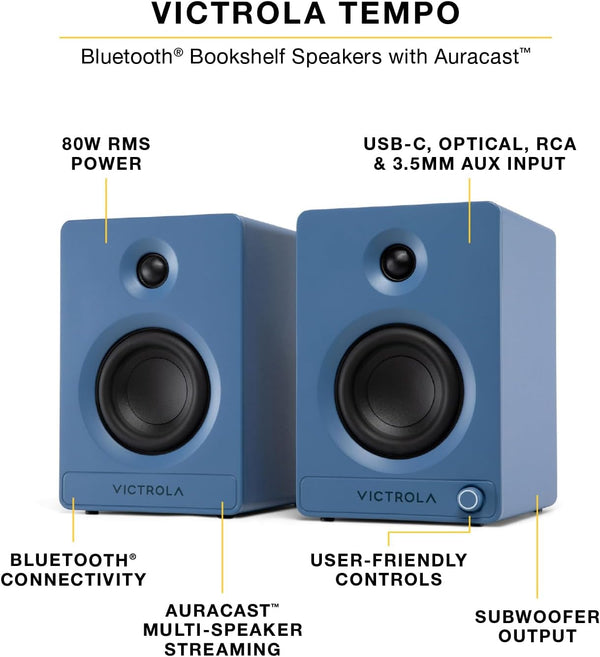 Victrola Tempo Bluetooth Bookshelf Speakers