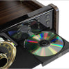 Victrola The Empire Mid-Century 6-in-1 Turntable & Multimedia Center with Built-in Speakers – 3 Speed, Bluetooth Connectivity, Radio, Cassette & CD Player, RCA Out, Headphone Jack (Espresso)