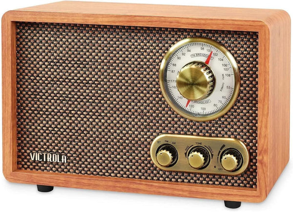 Victrola Willow retro wood Bluetooth radio front view