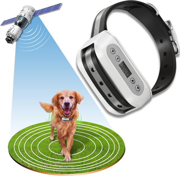 GPS Wireless Dog Fence System, Electric Satellite Technology Pet Containment System by GPS Signal for Dogs and Pets with Waterproof & Rechargeable Collar Receiver