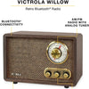 Victrola Willow retro wood Bluetooth radio front view