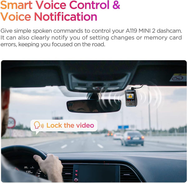 VIOFO A119 Mini 2 dash cam front view in car