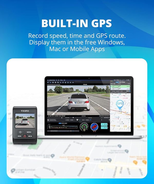 VIOFO A119 V3 2K front dash cam installed in car